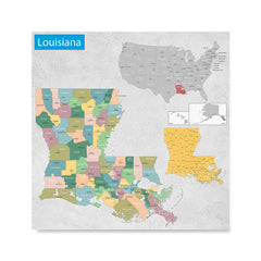 Ezposterprints - Louisiana (LA) State - General Reference Map