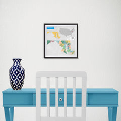 Ezposterprints - Maryland (MD) State - General Reference Map - 10x10 ambiance display photo sample