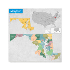 Ezposterprints - Maryland (MD) State - General Reference Map