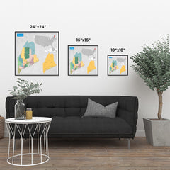 Ezposterprints - Maine (ME) State - General Reference Map ambiance display photo sample