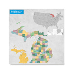 Ezposterprints - Michigan (MI) State - General Reference Map