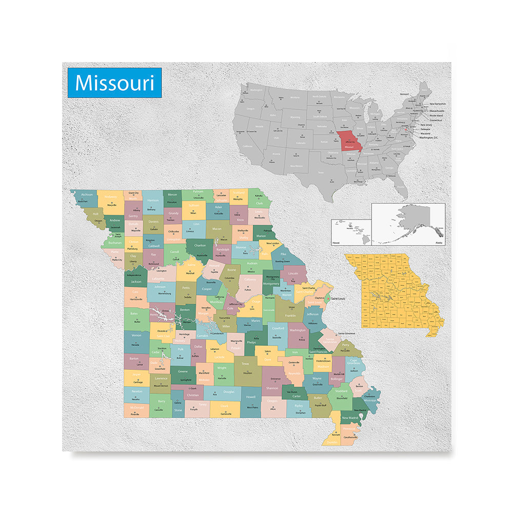 Ezposterprints - Missouri (MO) State - General Reference Map
