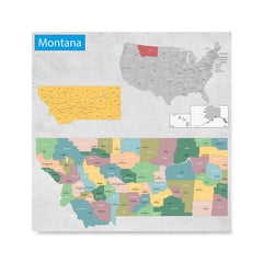Ezposterprints - Montana (MT) State - General Reference Map