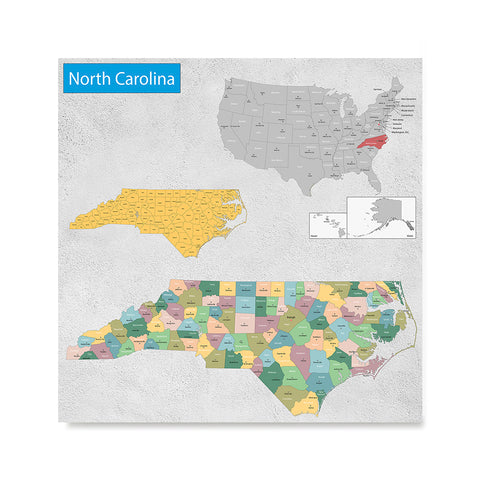 Ezposterprints - North Carolina (NC) State - General Reference Map