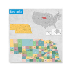Ezposterprints - Nebraska (NE) State - General Reference Map
