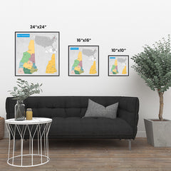 Ezposterprints - New Hampshire (NH) State - General Reference Map ambiance display photo sample