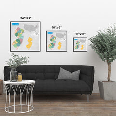 Ezposterprints - New Jersey (NJ) State - General Reference Map ambiance display photo sample