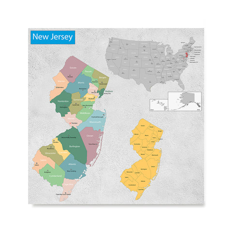 Ezposterprints - New Jersey (NJ) State - General Reference Map