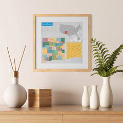 Ezposterprints - New Mexico (NM) State - General Reference Map - 12x12 ambiance display photo sample