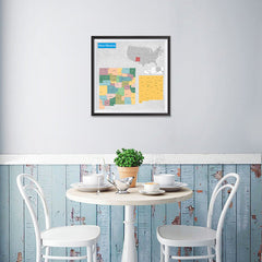 Ezposterprints - New Mexico (NM) State - General Reference Map - 16x16 ambiance display photo sample