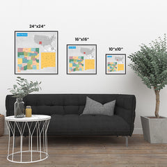 Ezposterprints - New Mexico (NM) State - General Reference Map ambiance display photo sample