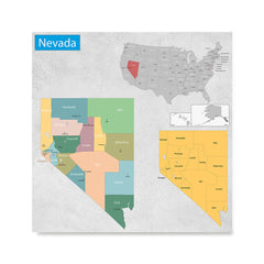 Ezposterprints - Nevada (NV) State - General Reference Map