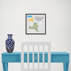 Ezposterprints - New York (NY) State - General Reference Map - 10x10 ambiance display photo sample