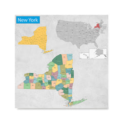 Ezposterprints - New York (NY) State - General Reference Map