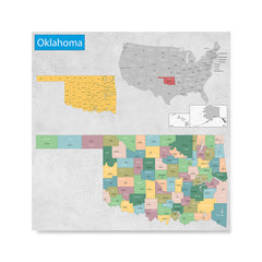 Ezposterprints - Oklahoma (OK) State - General Reference Map