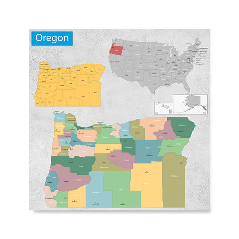 Ezposterprints - Oregon (OR) State - General Reference Map
