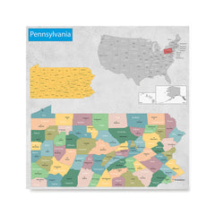 Ezposterprints - Pennsylvania (PA) State - General Reference Map