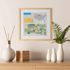 Ezposterprints - South Carolina (SC) State - General Reference Map - 12x12 ambiance display photo sample