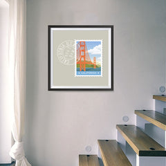 Ezposterprints - CALIFORNIA - Retro USA State Stamp Posters Collection - 16x16 ambiance display photo sample