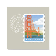 Ezposterprints - CALIFORNIA - Retro USA State Stamp Posters Collection