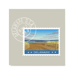 Ezposterprints - DELAWARE - Retro USA State Stamp Posters Collection
