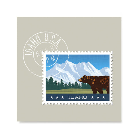 Ezposterprints - IDAHO - Retro USA State Stamp Posters Collection