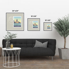 Ezposterprints - ILLINOIS - Retro USA State Stamp Posters Collection ambiance display photo sample