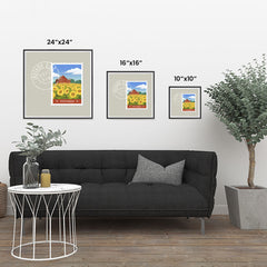 Ezposterprints - INDIANA - Retro USA State Stamp Posters Collection ambiance display photo sample
