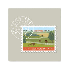 Ezposterprints - KENTUCKY - Retro USA State Stamp Posters Collection