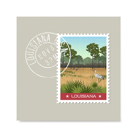 Ezposterprints - LOUISIANA - Retro USA State Stamp Posters Collection