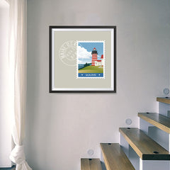 Ezposterprints - MAINE - Retro USA State Stamp Posters Collection - 16x16 ambiance display photo sample
