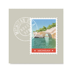 Ezposterprints - MICHIGAN - Retro USA State Stamp Posters Collection