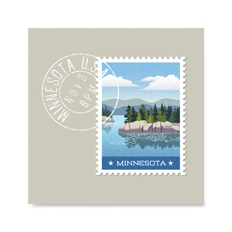 Ezposterprints - MINNESOTA - Retro USA State Stamp Posters Collection