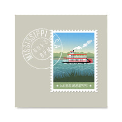 Ezposterprints - MISSISSIPPI - Retro USA State Stamp Posters Collection