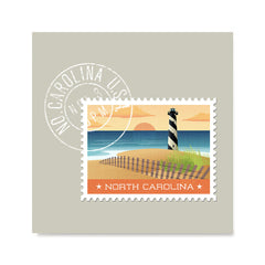 Ezposterprints - NORTH CAROLINA - Retro USA State Stamp Posters Collection