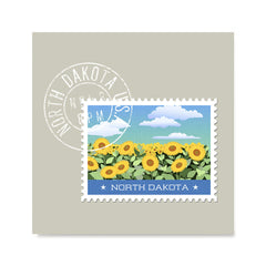 Ezposterprints - NORTH DAKOTA - Retro USA State Stamp Posters Collection