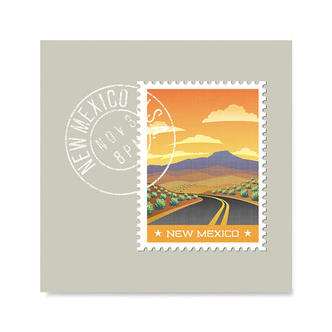 Ezposterprints - NEW MEXICO - Retro USA State Stamp Posters Collection