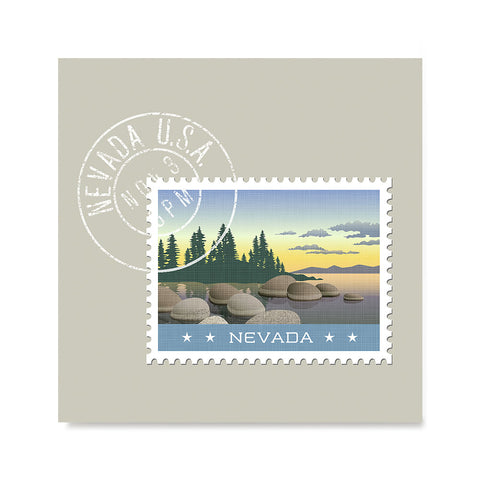 Ezposterprints - NEVADA - Retro USA State Stamp Posters Collection