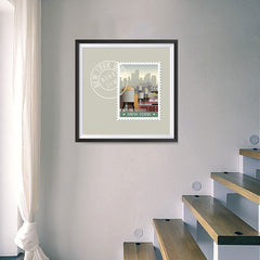 Ezposterprints - NEW YORK - Retro USA State Stamp Posters Collection - 16x16 ambiance display photo sample