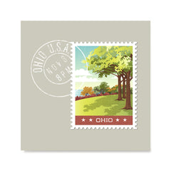 Ezposterprints - OHIO - Retro USA State Stamp Posters Collection