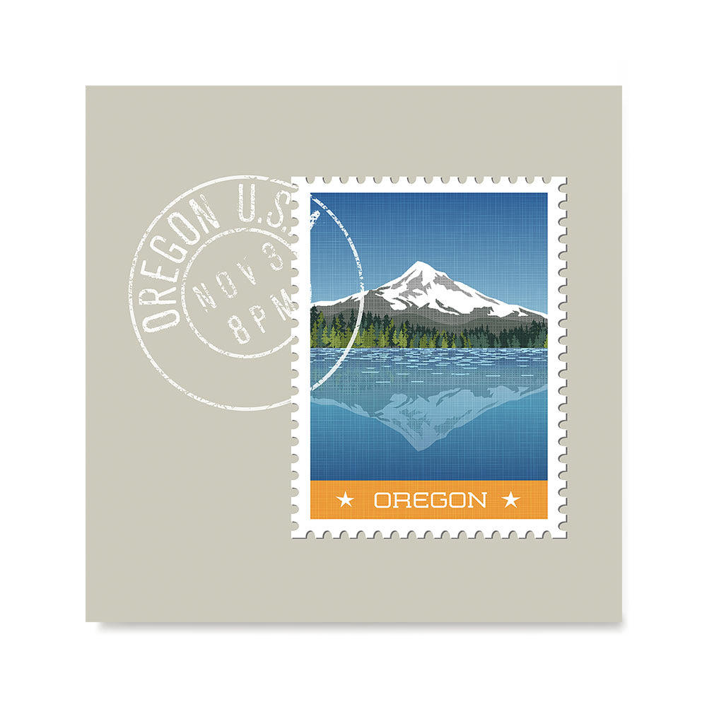 Ezposterprints - OREGON - Retro USA State Stamp Posters Collection