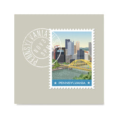Ezposterprints - PENNSYLVANIA - Retro USA State Stamp Posters Collection