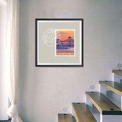 Ezposterprints - RHODE ISLAND - Retro USA State Stamp Posters Collection - 16x16 ambiance display photo sample