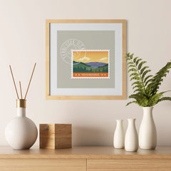 Ezposterprints - TENNESSEE - Retro USA State Stamp Posters Collection - 12x12 ambiance display photo sample