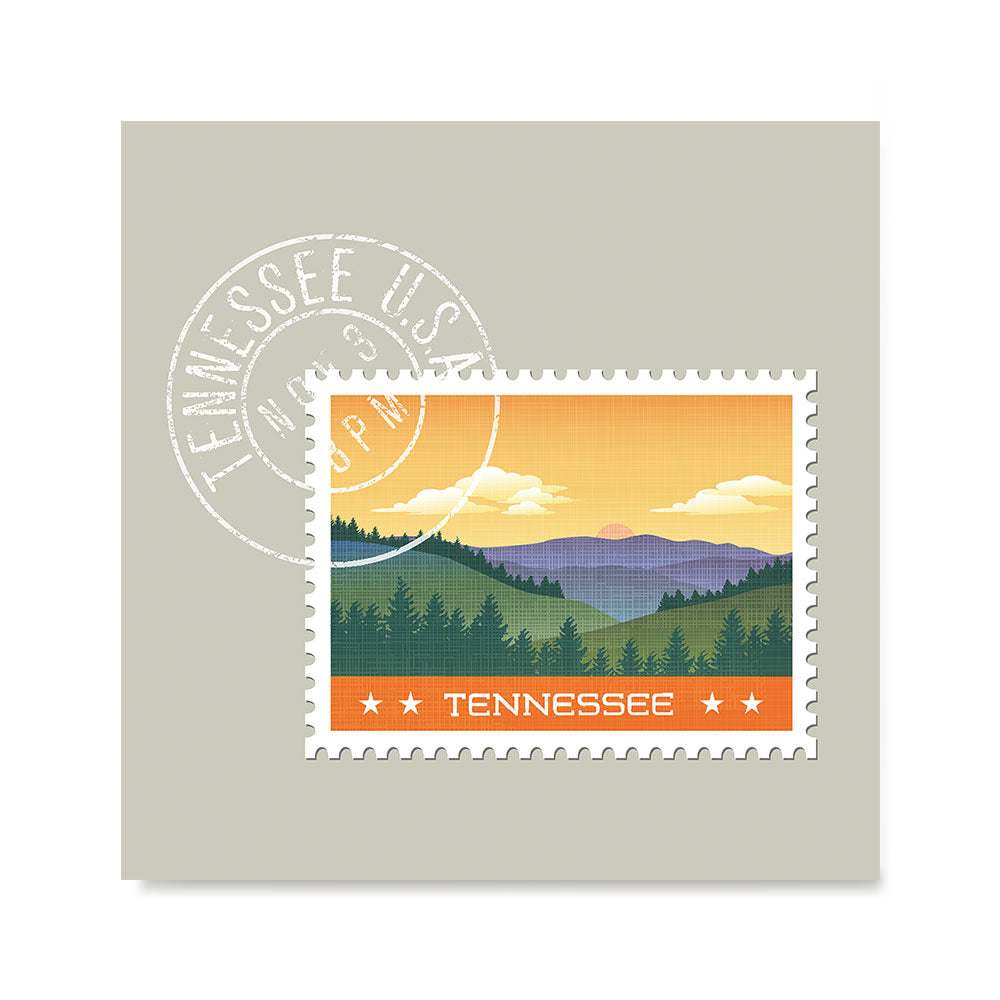 Ezposterprints - TENNESSEE - Retro USA State Stamp Posters Collection