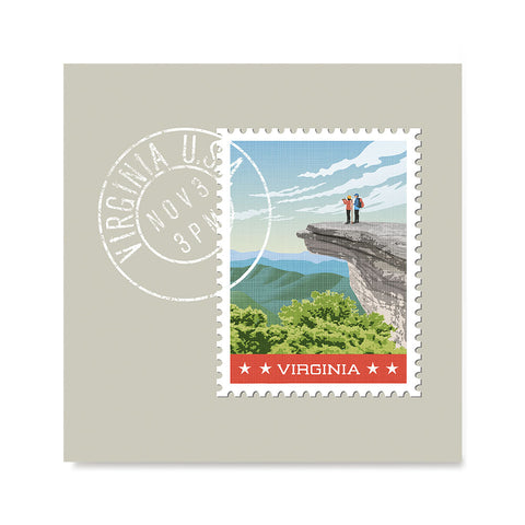 Ezposterprints - VIRGINIA - Retro USA State Stamp Posters Collection