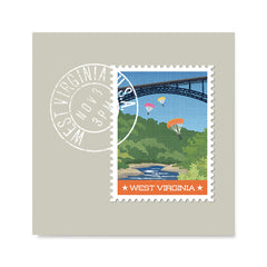 Ezposterprints - WEST VIRGINIA - Retro USA State Stamp Posters Collection