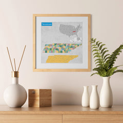 Ezposterprints - Tennessee (TN) State - General Reference Map - 12x12 ambiance display photo sample