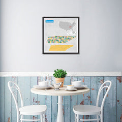 Ezposterprints - Tennessee (TN) State - General Reference Map - 16x16 ambiance display photo sample