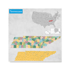 Ezposterprints - Tennessee (TN) State - General Reference Map